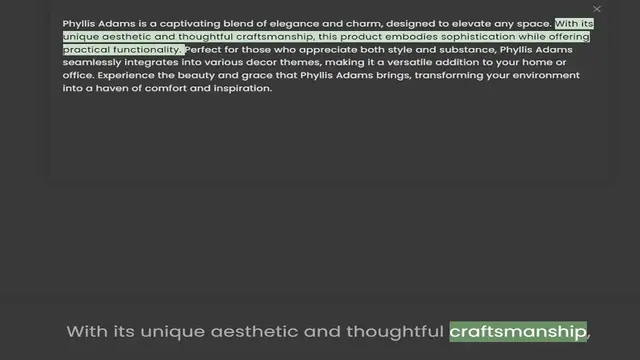 Video thumbnail for unique aesthetic and thoughtful craftsmanship, this product embodies sophistication while offering practical functionality. Perfect for those who appreciate both style and substance, Phyllis Adams seamlessly integrates into various decor