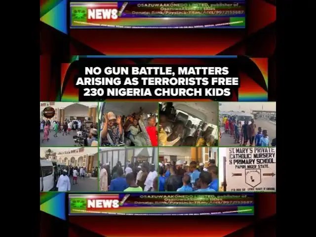 Video thumbnail for No Gun Battle, Matters Arising As Terrorists Free 230 Nigeria Church Kids