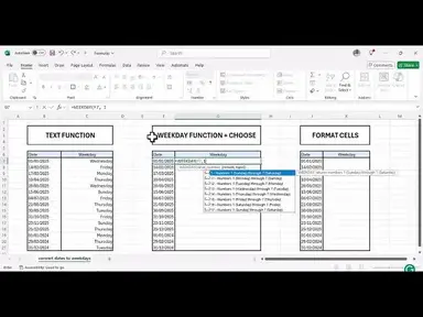 'Video thumbnail for HOW TO CONVERT DATES TO WEEKDAYS IN EXCEL'