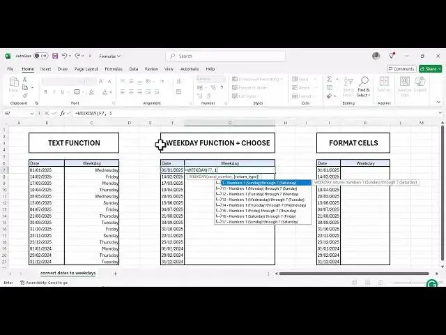 'Video thumbnail for HOW TO CONVERT DATES TO WEEKDAYS IN EXCEL'