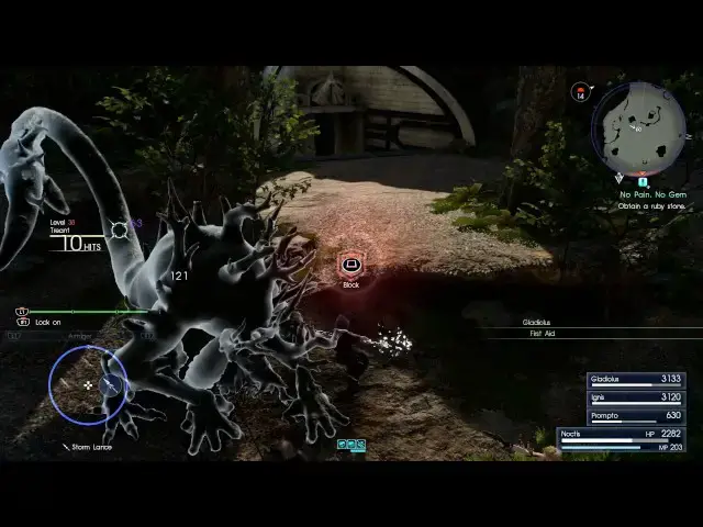 Video thumbnail for Final Fantasy XV - No Pain, No Gem The Myrlwood Dungeon: Treant Fight, Regroup, Cyclone, Thunderbolt