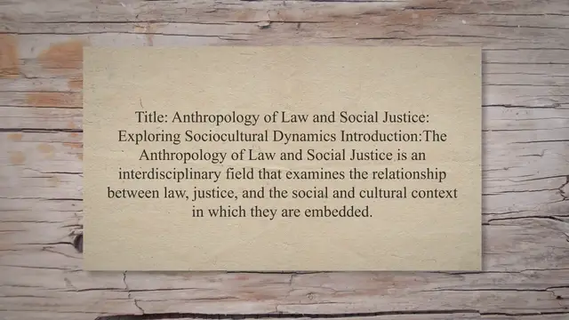 Video thumbnail for Anthropology of law and social justice