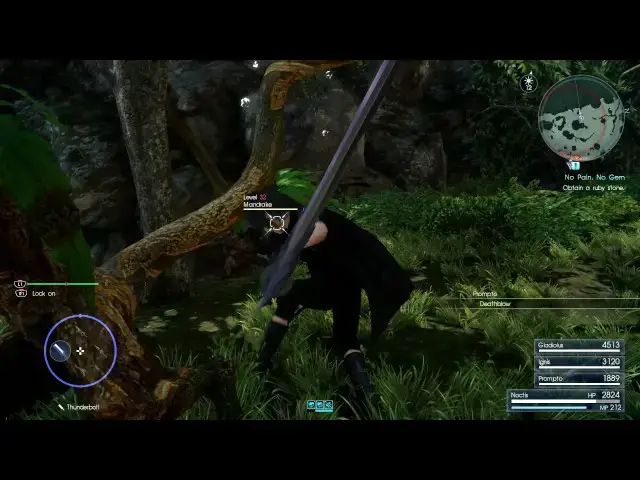 Video thumbnail for Final Fantasy XV - No Pain, No Gem The Myrlwood Dungeon: Obtain a Ruby Stone, Gold Bangle Location