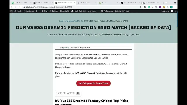 Video thumbnail for DUR vs ESS Dream11 Prediction 53rd Match Durham vs Essex Dream11 Team