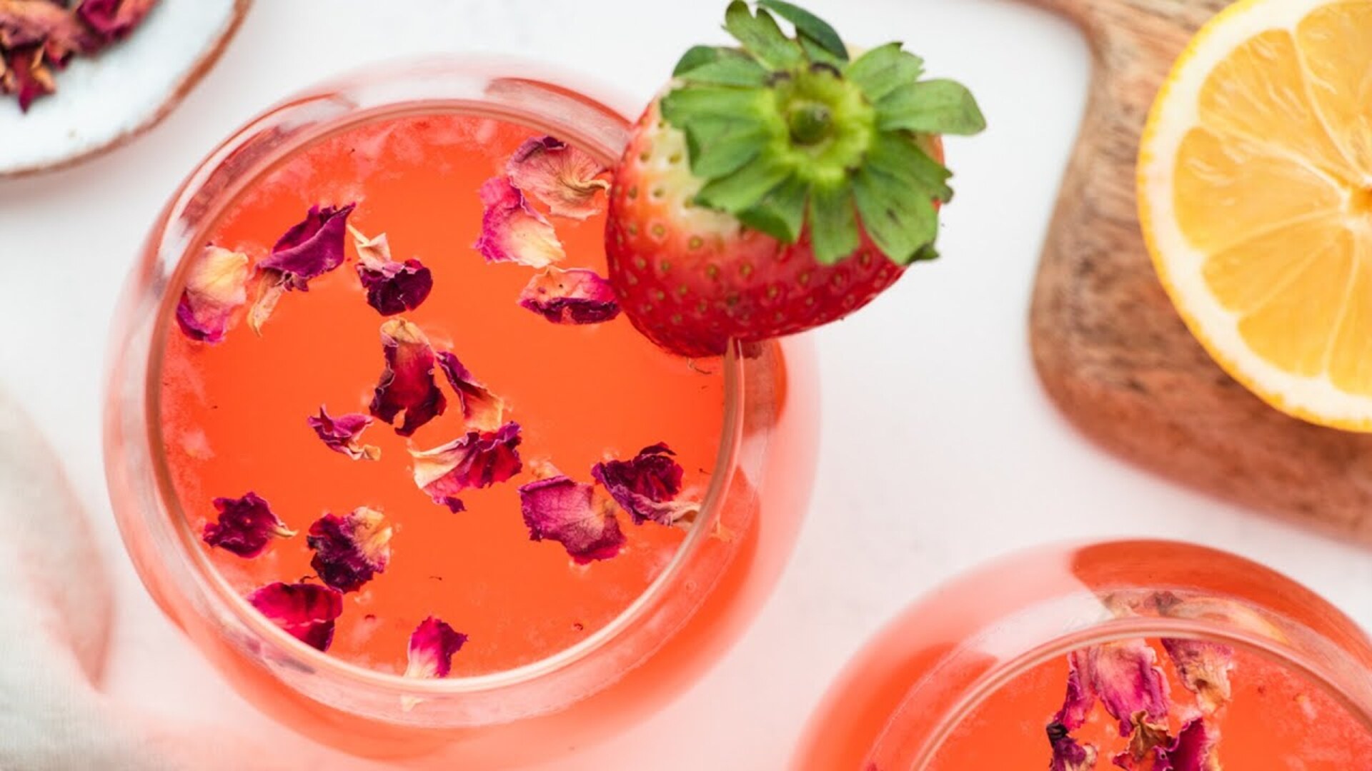Video thumbnail for Strawberry And Rose Valentine's Day Cocktail