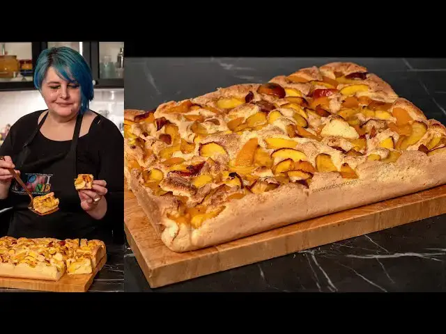 'Video thumbnail for Prăjitura simplă și pufoasă cu piersici (nectarine, caise) pandișpan FĂRĂ praf de copt Savori Urbane'