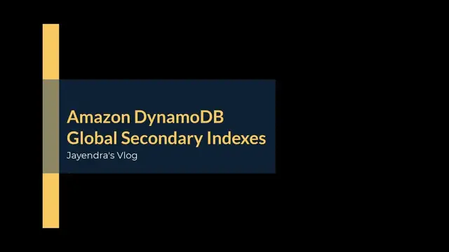 Video thumbnail for Amazon DynamoDB Global Secondary Indexes