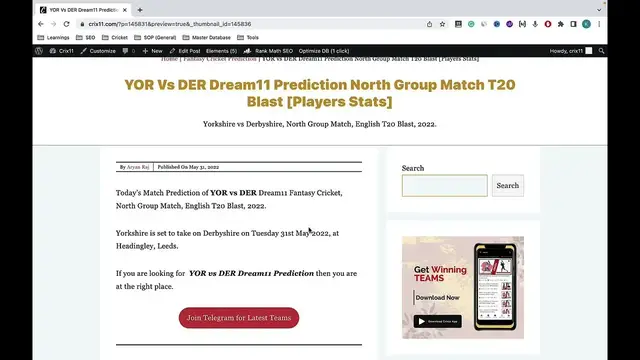 Video thumbnail for YOR vs DER Dream11 Prediction YOR vs DER Dream11 Team YOR vs DER Dream11 Team Today Match Playing 11