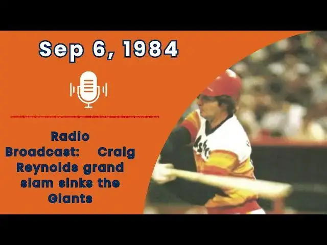 Video thumbnail for Sep 6, 1984 Craig Reynolds deposits a grand slam at Candlestick Park to slay the Giants