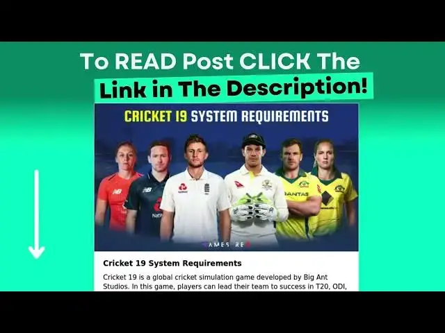 Video thumbnail for Cricket 19 System Requirements
