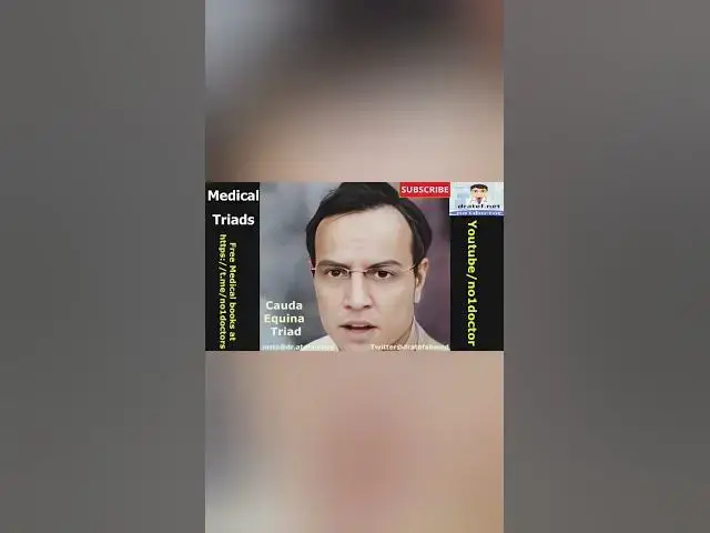 Video thumbnail for #cauda_equina_triad #medical_triad #shorts #medical_student_exam #mcqs #usmle #dratef #frcs #doctor