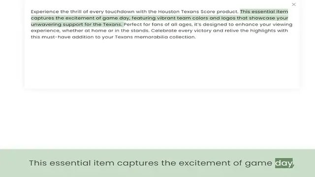 Video thumbnail for captures the excitement of game day, featuring vibrant team colors and logos that showcase your unwavering support for the Texans. Perfect for fans of all ages, it’s designed to enhance your viewing experience, whether at home or in the s
