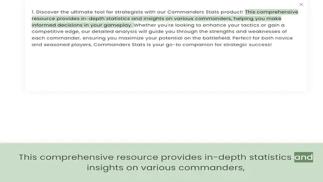 Video thumbnail for resource provides in-depth statistics and insights on various commanders, helping you make informed decisions in your gameplay. Whether you're looking to enhance your tactics or gain a competitive edge, our detailed analysis will guide yo