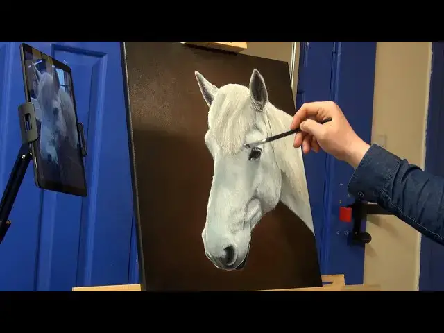 Video thumbnail for Painting a White Horse Portrait in Oil Paints (1 Minute Painting Video