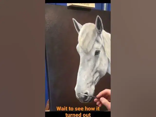 Video thumbnail for Painting a White Horse Portrait in Oil Paints #shorts