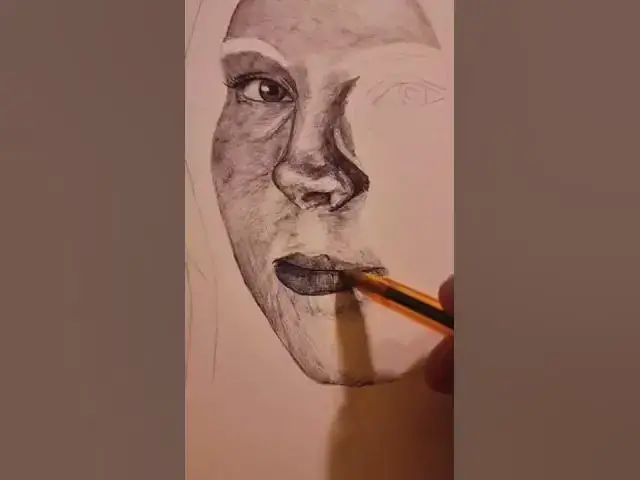 Video thumbnail for Ballpoint Pen Portrait Drawing #shorts