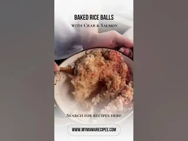 Video thumbnail for Baked Rice Balls with Crab & Salmon – Crispy Japanese Inspired Dinner