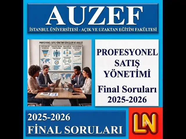 Video thumbnail for Profesyonel Satış Yönetimi 2025-2026 Final Soruları