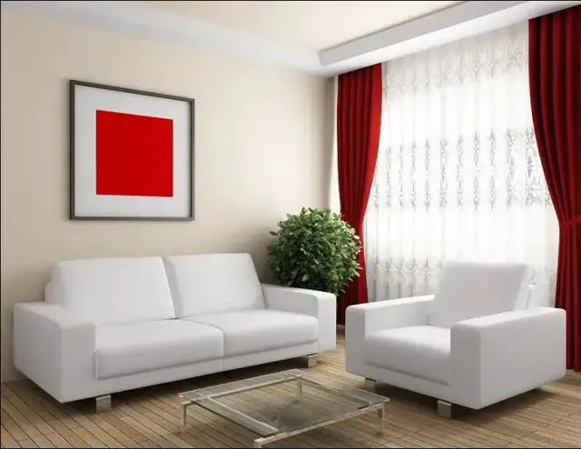 Video thumbnail for red curtains in the interior of the living rooms
