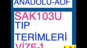 Video thumbnail for SAK103U Tıp Terimleri Vize Deneme Sınavı