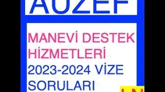 Video thumbnail for Manevi Destek Hizmetleri 2023-2024 Vize Soruları