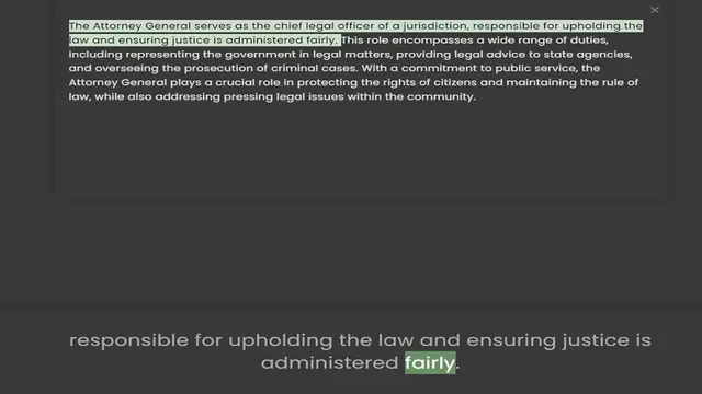 Video thumbnail for aw and ensuring justice is administered fairly. This role encompasses a wide range of duties, including representing the government in legal matters, providing legal advice to state agencies, and overseeing the prosecution of criminal cas
