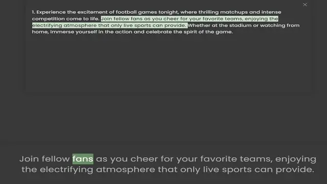 Video thumbnail for competition come to life. Join fellow fans as you cheer for your favorite teams, enjoying the electrifying atmosphere that only live sports can provide. Whether at the stadium or watching from home, immerse yourself
