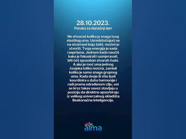 'Video thumbnail for ATMA Poruka za današnji dan 28.10.2023. #inspiracija #porukadana #mudrost  #motivacija'