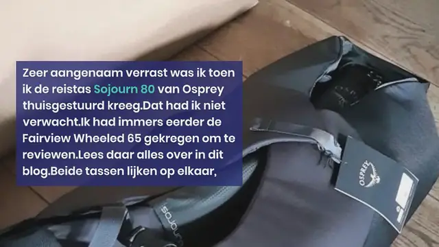 Video thumbnail for De Sojourn 80 van Osprey: de ideale reistas op wielen