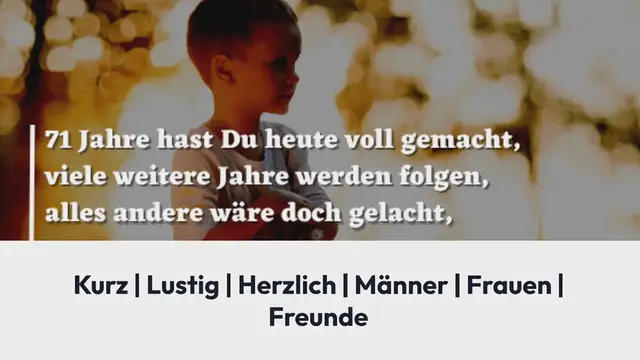 Video thumbnail for 31 Glückwünsche zum 71. Geburtstag: Kurz, Herzlich & Lustig