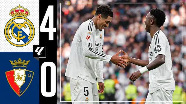 'Video thumbnail for HIGHLIGHTS | Real Madrid 4-0 Osasuna | LaLiga 2024/25'