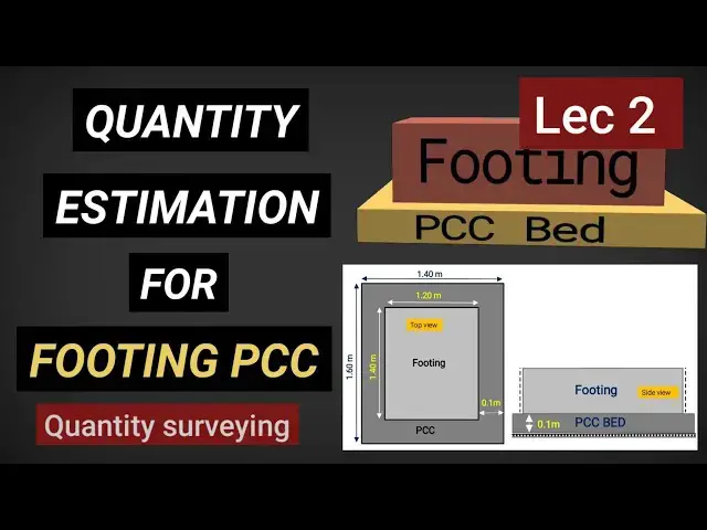 Video thumbnail for Lec 2 | PCC Bed calculation | Estimation of Footing PCC bed | Quantity surveying | Civil tutor