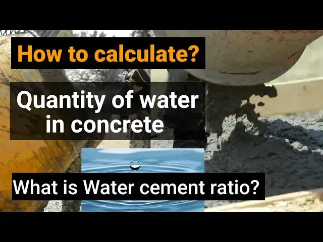 Video thumbnail for Water cement ratio for concrete | quantity of water in concrete | How to calculate | Civil tutor