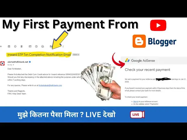 Video thumbnail for My First Payment From Blogging | First Payment From YouTube | Google Adsense Payment Proof