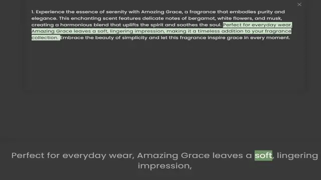 Video thumbnail for elegance. This enchanting scent features delicate notes of bergamot, white flowers, and musk, creating a harmonious blend that uplifts the spirit and soothes the soul. Perfect for everyday wear, Amazing Grace leaves a soft, lingering impr