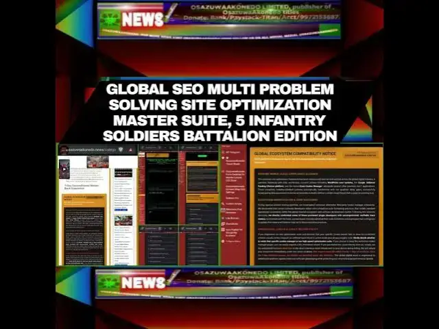 Video thumbnail for Global SEO Multi Problem Solving Site Optimization Master Suite, 5 Infantry Soldiers Battalion Ed...