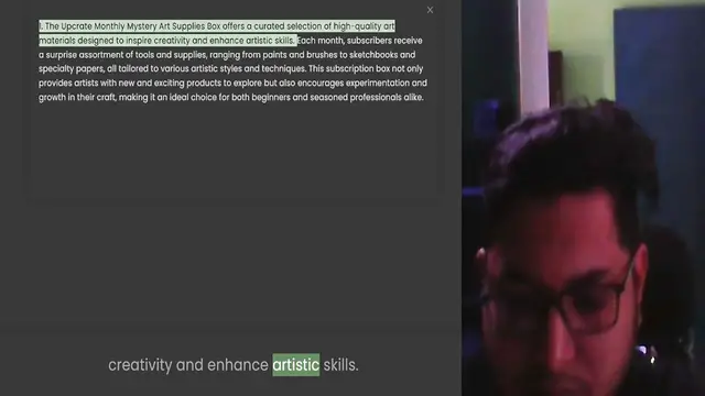 Video thumbnail for 1. The Upcrate Monthly Mystery Art Supplies Box offers a curated selection of high-quality art materials designed to inspire creativity and enhance artistic skills. Each month, subscribers receive a surprise assortment of tools and suppli