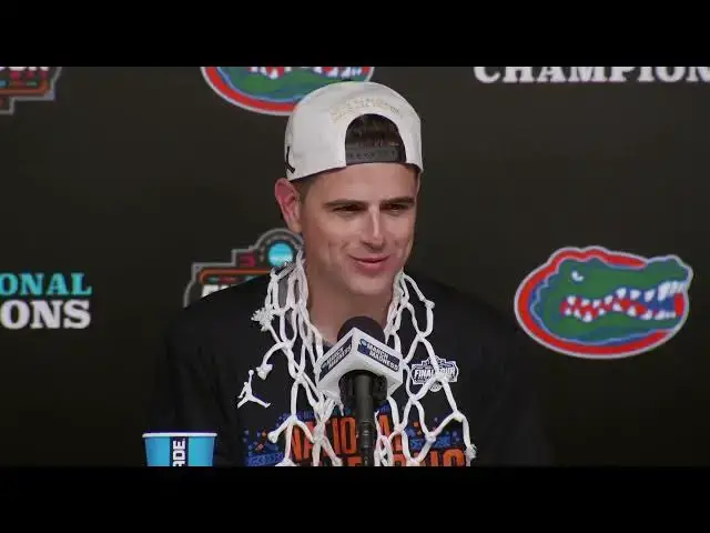 'Video thumbnail for Florida's Todd Golden, Walter Clayton, Alijah Martin, Alex Condon & Will Richard at press conference'