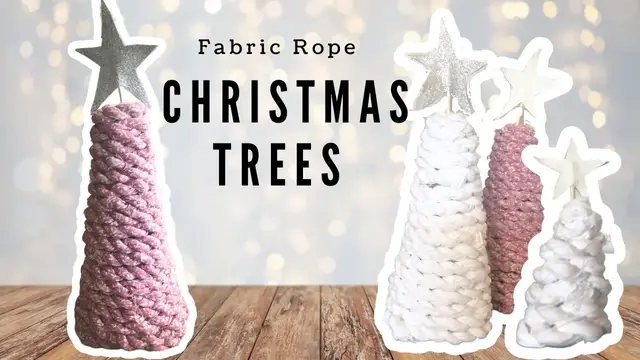 'Video thumbnail for DIY Fabric Rope Christmas Trees Tutorial | Vintage Inspiration Christmas Decor'