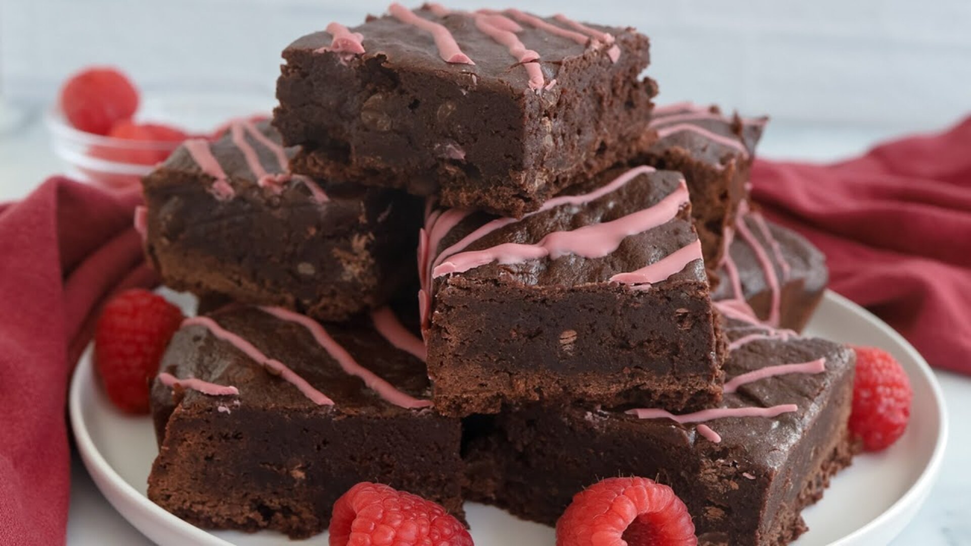Video thumbnail for Valentine's Day Raspberry Brownies Recipe