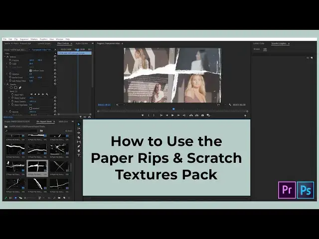 'Video thumbnail for How to Use the Paper Rips Pack in Adobe Premiere Pro and Photoshop'