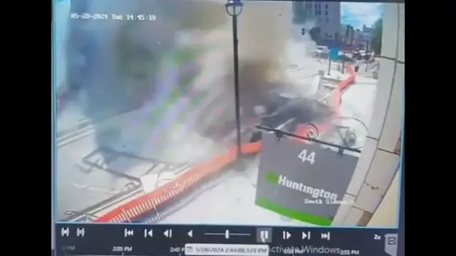 'Video thumbnail for Chase Bank building explodes in downtown Youngstown, Ohio'