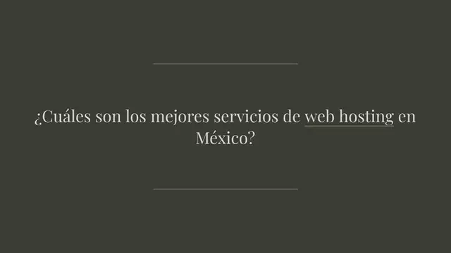 Video thumbnail for ¿Cuáles son los mejores servicios de web hosting en México ? Comparativa 2024