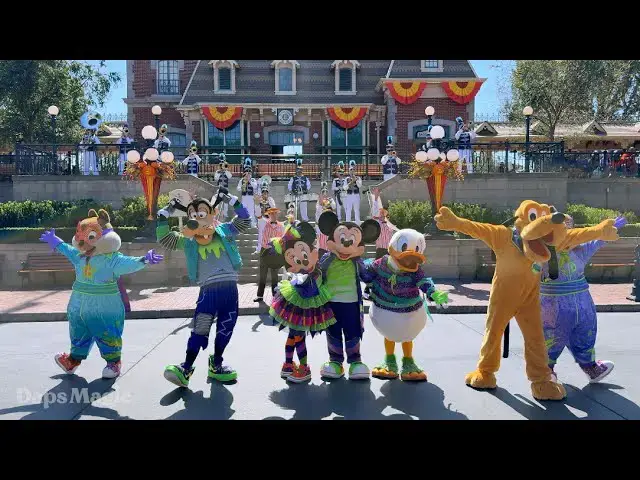 'Video thumbnail for Mickey Mouse, Disney Friends, Disneyland Band, and Dapper Dans for Main Street March Along'