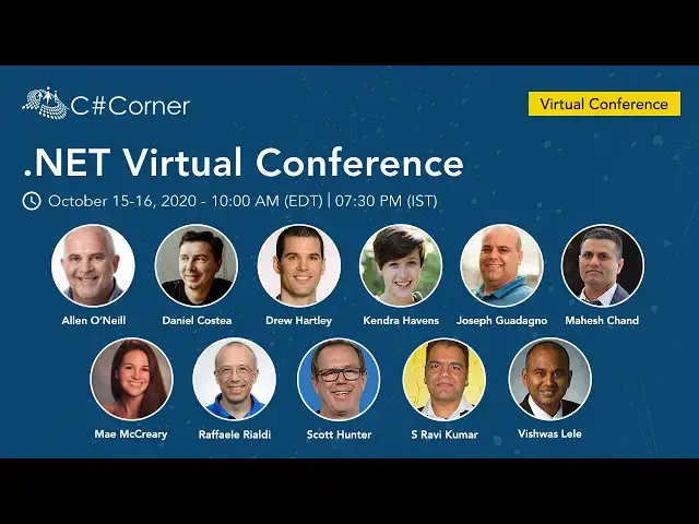 'Video thumbnail for .Net Virtual Conference Day - 1 || C# Corner'