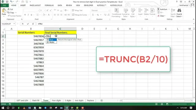 Video thumbnail for Mastering Excel tricks: Quick method to delete last digits in a column