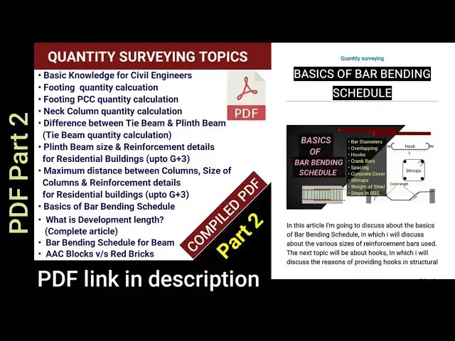 Video thumbnail for Quantity surveying pdf part 2 | material quantity calculation compiled pdf | civil tutor