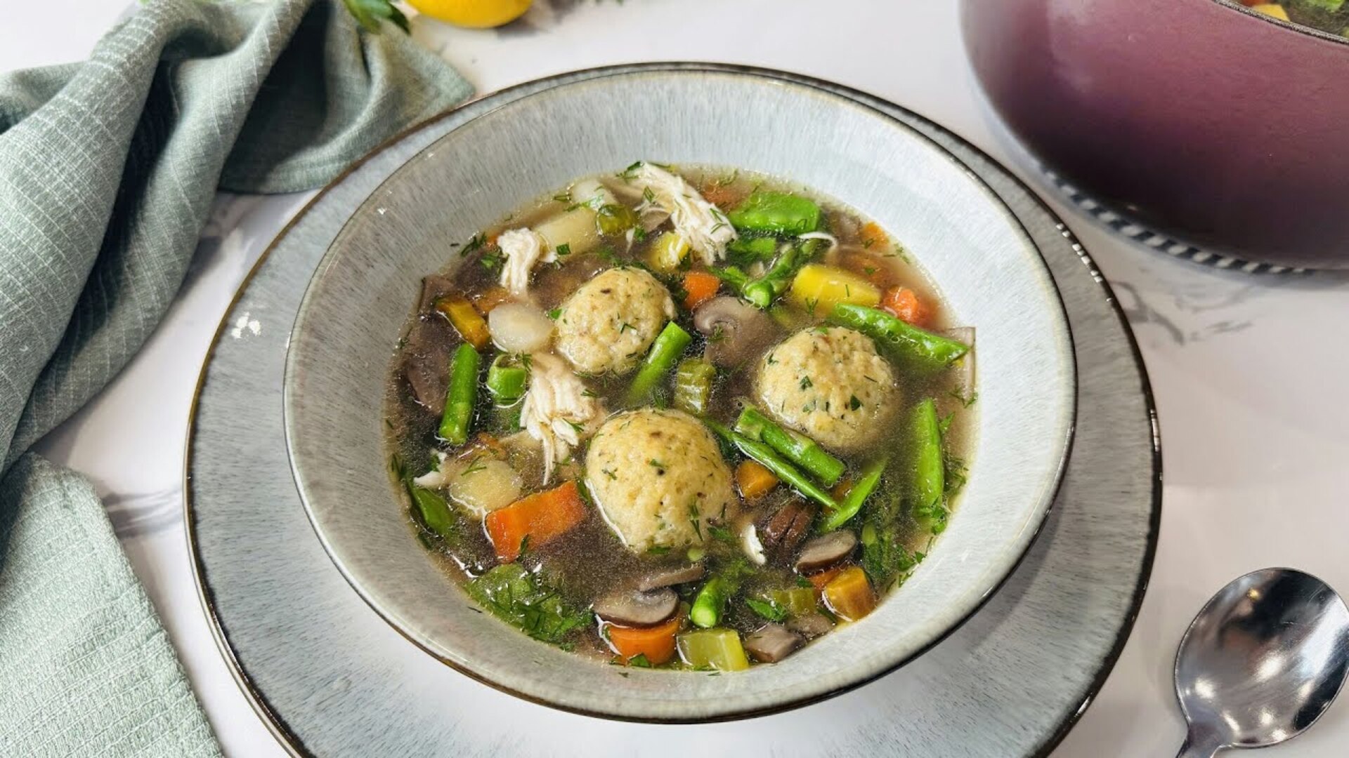 Video thumbnail for Springtime Chicken Soup With Herbed Matzo Balls For Passover Recipe