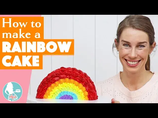 'Video thumbnail for How To Make A Rainbow Cake | British Girl Bakes'