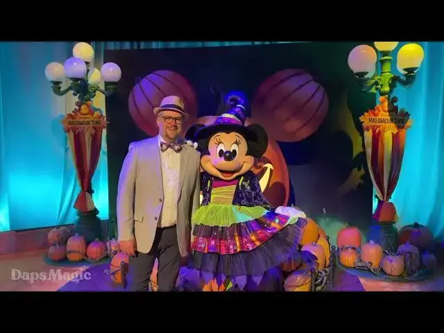 'Video thumbnail for Meeting Minnie Mouse at Halloween Time at the Disneyland Resort 2025 Media Event 4K'